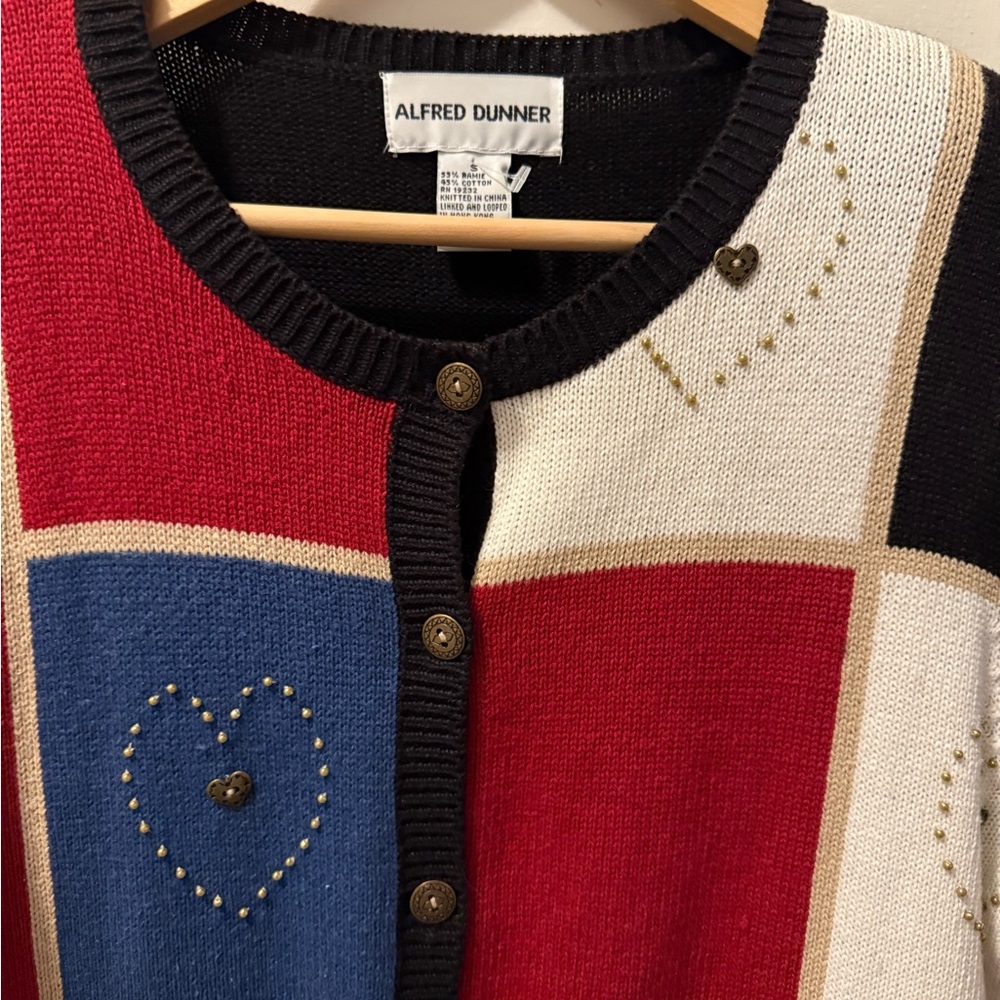 New Alfred Dunner Patchwork Sweater - image 3